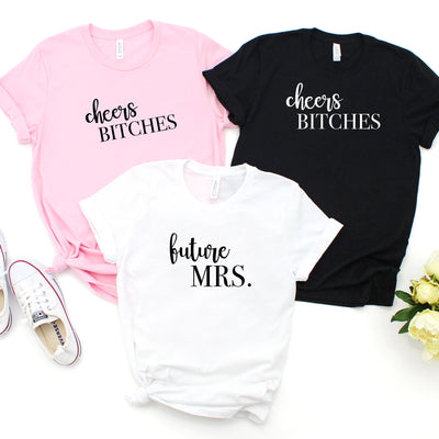 Bachelorette Party Shirts, Future Mrs, Cheers Bitches, Bachelorette Party, Bridal Shirts, Bridesmaids, Bridal Party, Mrs, Bride to Be