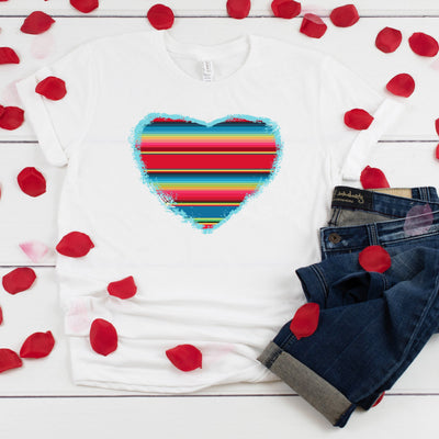 Serape Heart T-Shirt, Valentines Day Shirt, V Day Shirt, Mexican Heritage, Heart Shirt, Latin Heritage, Cute Serape Shirt