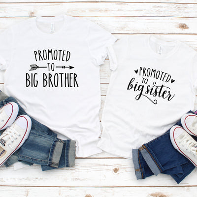 Promoted To Big Brother T-Shirt Tee, Promoted To Big Sister Shirt, Big Brother Shirts, Big Sister Shirts, Baby Announcement, Baby Reveal