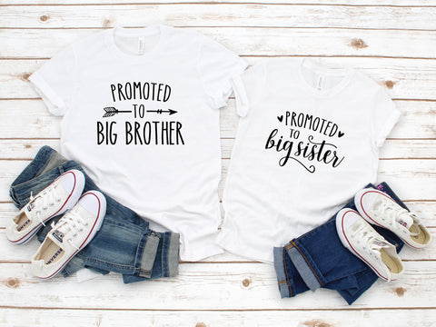 Promoted To Big Brother T-Shirt Tee, Promoted To Big Sister Shirt, Big Brother Shirts, Big Sister Shirts, Baby Announcement, Baby Reveal