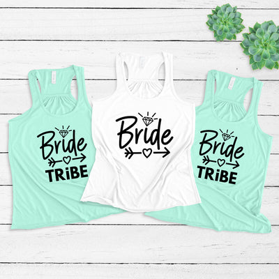 Bachelorette Party Women's Flowy Racerback Tanks Shirts, Bride, Bride Tribe Diamond, Bachelorette Party, Bridesmaids, Bride, Gift For Bride