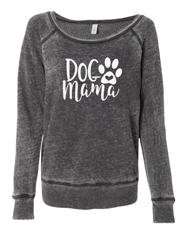 Dog Mama Paw Women's Sponge Fleece Wideneck Sweatshirt, Dog Lover Sweater, Dog Mom Sweatshirt, Pet Lover Crew Sweater, Dog Mom, Fur Mama