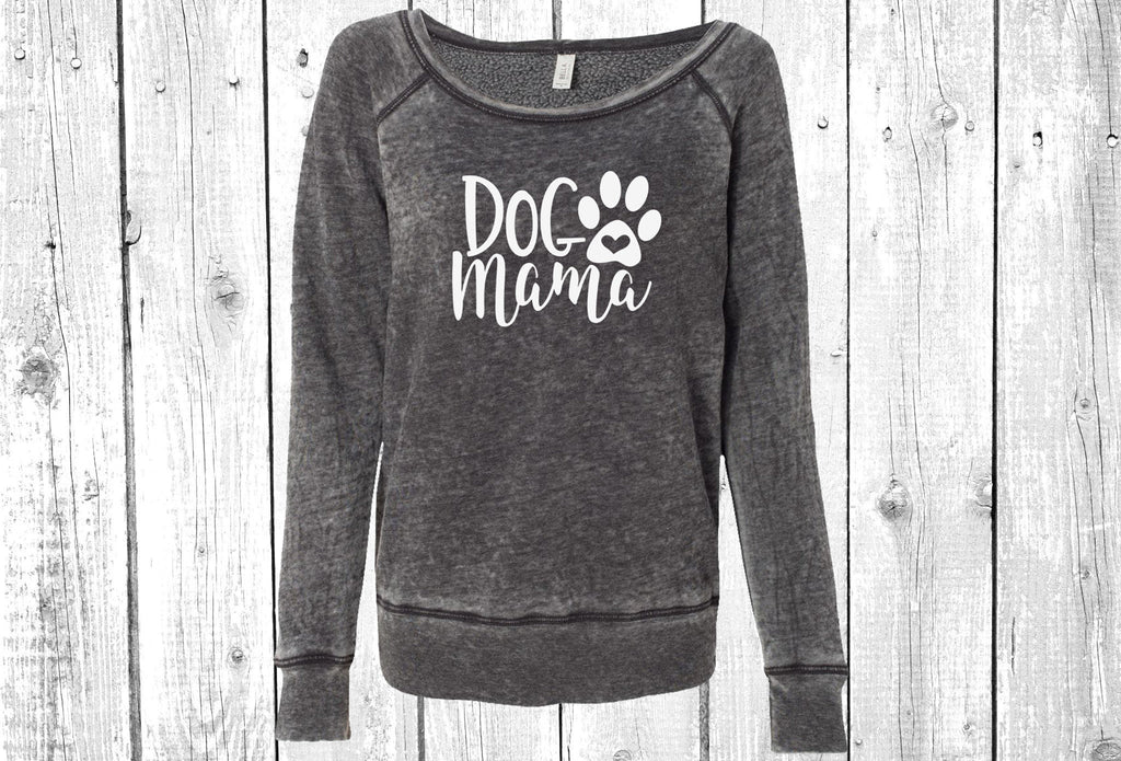 Dog Mama Paw Women's Sponge Fleece Wideneck Sweatshirt, Dog Lover Sweater, Dog Mom Sweatshirt, Pet Lover Crew Sweater, Dog Mom, Fur Mama