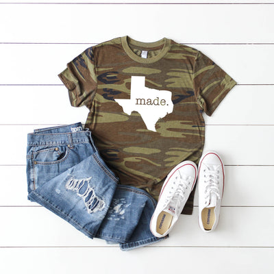 Texas Made Camo Shirt, Texas Shirt, Austin Shirts, Texan Shirt, Gift For Texans, Texas Pride Shirt, Made in Texas, Texas Pride