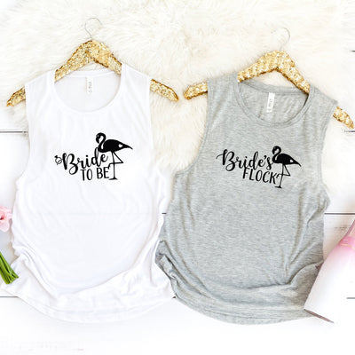 Bachelorette Party Women's Muscle Tanks Shirts, Bride To Be, Bride's Flock, Bachelorette Party, Bridesmaids, Bride Gift, Beach Wedding, Gift