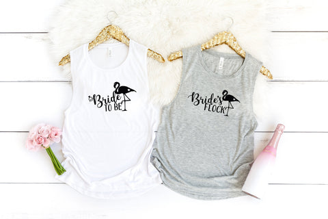 Bachelorette Party Women's Muscle Tanks Shirts, Bride To Be, Bride's Flock, Bachelorette Party, Bridesmaids, Bride Gift, Beach Wedding, Gift