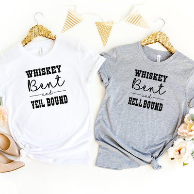 Bachelorette Party Shirts, Whiskey & Veil Bound, Hell Bound Bachelorette, Bridal Shirts, Bridesmaids, Bridal Party, Bride to Be, Country