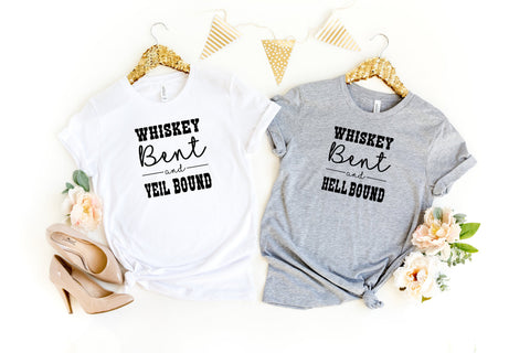 Bachelorette Party Shirts, Whiskey & Veil Bound, Hell Bound Bachelorette, Bridal Shirts, Bridesmaids, Bridal Party, Bride to Be, Country