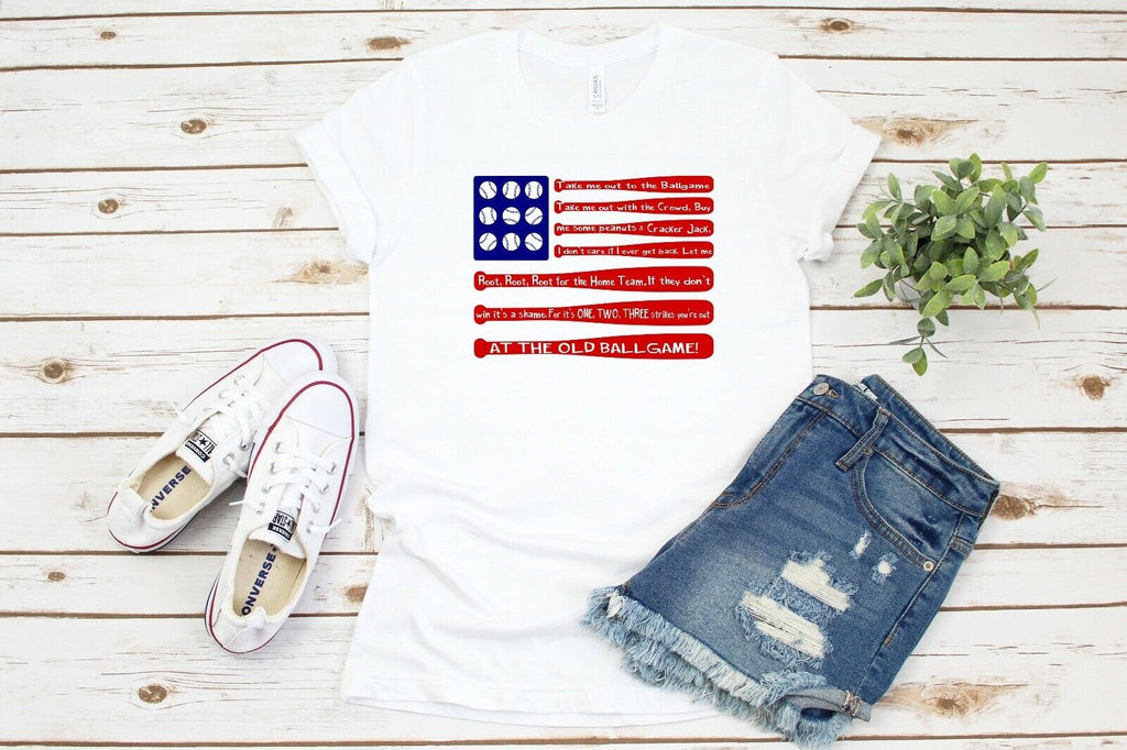 Baseball Flag Lyrics Tee Shirt, Baseball Shirts, Baseball Season shirts Baseball Game Day Shirt Unisex Shirt Game Day Shirt, Patriotic Shirt