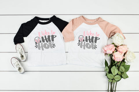 I Like To Hip Hop Easter Youth Three Quarter Sleeve Baseball T-Shirt, Easter Shirt, Funny Easter Shirt, Kids Easter Shirt, Easter