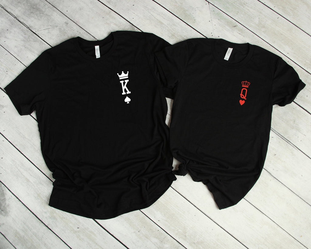 Couples Shirts T-Shirt, King And Queen Left Chest, His & Hers Shirts, Funny Shirts, Couples Matching Shirts, Wedding Gift, Anniversary