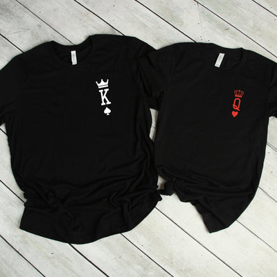 Couples Shirts T-Shirt, King And Queen Left Chest, His & Hers Shirts, Funny Shirts, Couples Matching Shirts, Wedding Gift, Anniversary