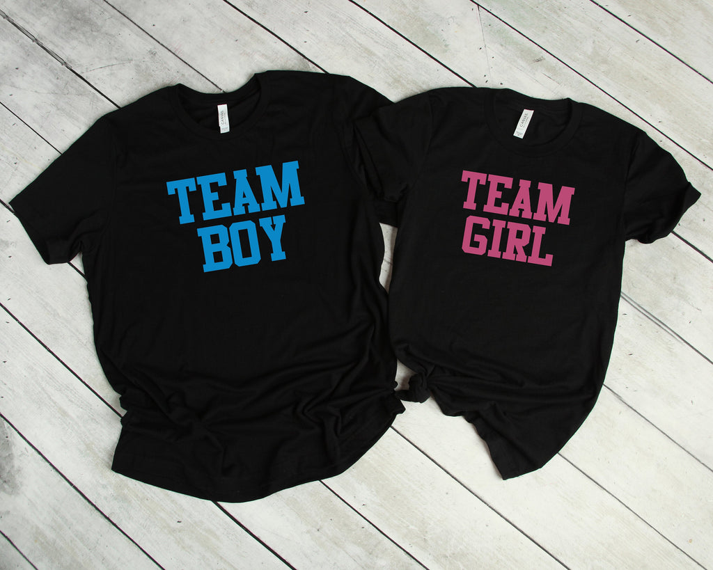 Couples Shirts T-Shirt, Team Boy, Team Girl, Gender Reveal Shirts, His & Hers, Gender Reveal, Dad Mom Matching Shirts, Baby Announcement