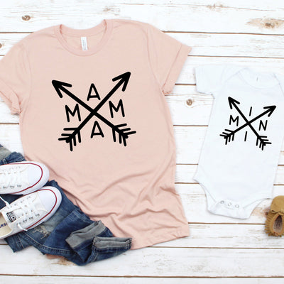 Mommy And Me Shirts, Mama Arrow, Mini Arrow, Mommy And Me Matching Shirts, Gift For Her, Funny Women's Shirt, Mother's Day Gift, Cute Outfit
