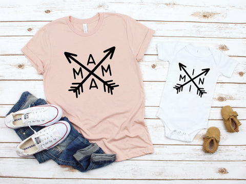Mommy And Me Shirts, Mama Arrow, Mini Arrow, Mommy And Me Matching Shirts, Gift For Her, Funny Women's Shirt, Mother's Day Gift, Cute Outfit