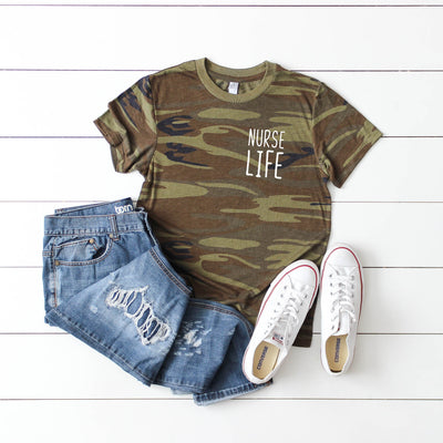 Nurse Life Left Chest Camo Shirt, Nurse Shirt, Gift For Her, Gift For Nurse, Gift For Nursing Student, Nursing