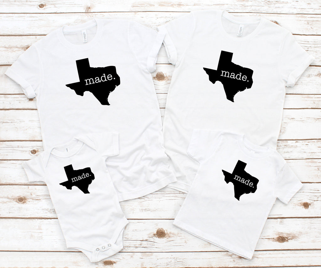 Family Matching Shirts, Made In Texas Shirt, Mommy and Me Shirts, Mommy and Me Outfits, Matching Family Shirts, Texas Made Shirt, Family Pic