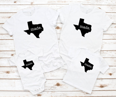 Family Matching Shirts, Made In Texas Shirt, Mommy and Me Shirts, Mommy and Me Outfits, Matching Family Shirts, Texas Made Shirt, Family Pic