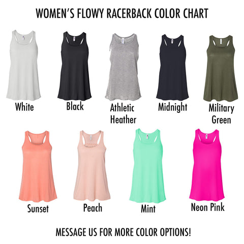 Bachelorette Party Women's Flowy Racerback Tanks Shirts, Buy Me A Shot I'm Tying The Knot, Bride's Team, Bachelorette Party, Bridesmaids