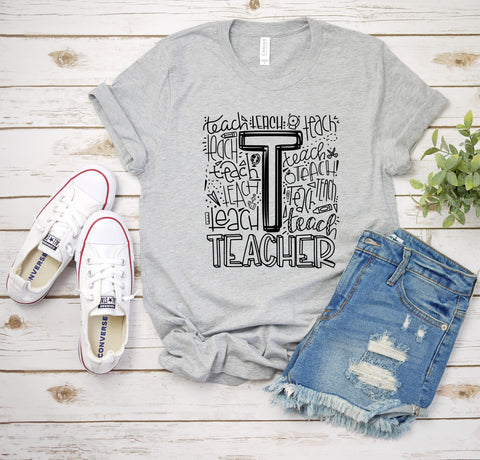 Teacher Shirt, Teacher Typography Shirt, Gift For Teacher, Be Kind, Teacher Gift, School Teacher Shirt, Love To Teach, Teach