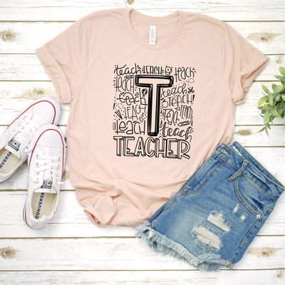 Teacher Shirt, Teacher Typography Shirt, Gift For Teacher, Be Kind, Teacher Gift, School Teacher Shirt, Love To Teach, Teach