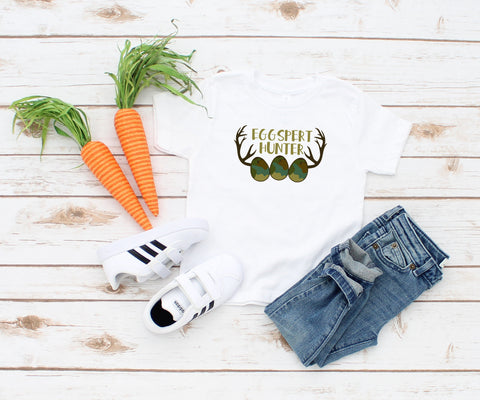 Eggspert Hunter Shirt, Toddler Easter Shirt, Kids Easter Shirt, Toddler Easter Egg Shirt, Funny Easter Shirt, Children's Easter Shirt.