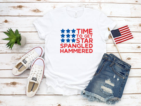 Time To Get Star Spangled Hammered, 4th Of July Shirt,  America Shirt, Fourth Of July Shirt, Shirt For Independence Day, Patriotic Shirt