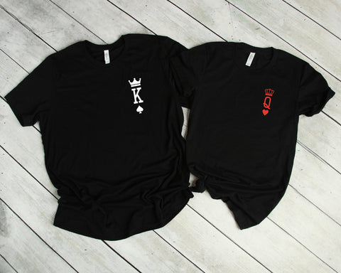 Couples Shirts T-Shirt, King And Queen Left Chest, His & Hers Shirts, Funny Shirts, Couples Matching Shirts, Wedding Gift, Anniversary