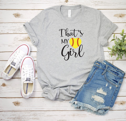 Softball That's My Girl Shirt, Softball Shirts, Baseball Season shirts, Softball Mom Shirt, Game Day Shirt, Gift For Her, Softball Shirt