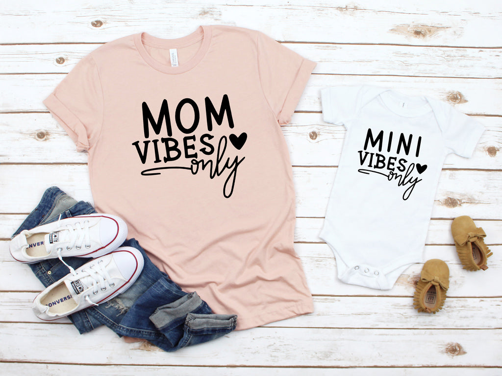 Mommy And Me Shirts, Mom Vibes Only, Mini Vibes Only, Mommy And Me Matching Shirts, Gift For Her, Mother's Day Gift, Cute Mommy Me Outfit