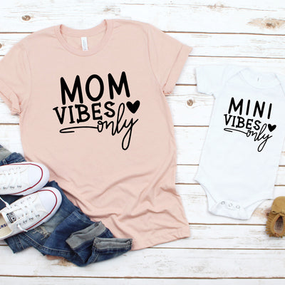 Mommy And Me Shirts, Mom Vibes Only, Mini Vibes Only, Mommy And Me Matching Shirts, Gift For Her, Mother's Day Gift, Cute Mommy Me Outfit