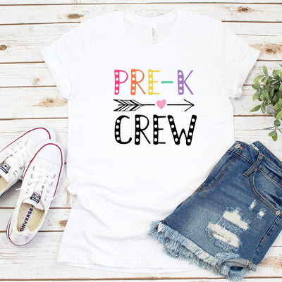 Pre-K Crew Shirt, Pre Kinder shirt, Teacher Shirt, Teacher team squad crew Shirt, Gift For Teacher, Teacher Gift, Teacher shirt