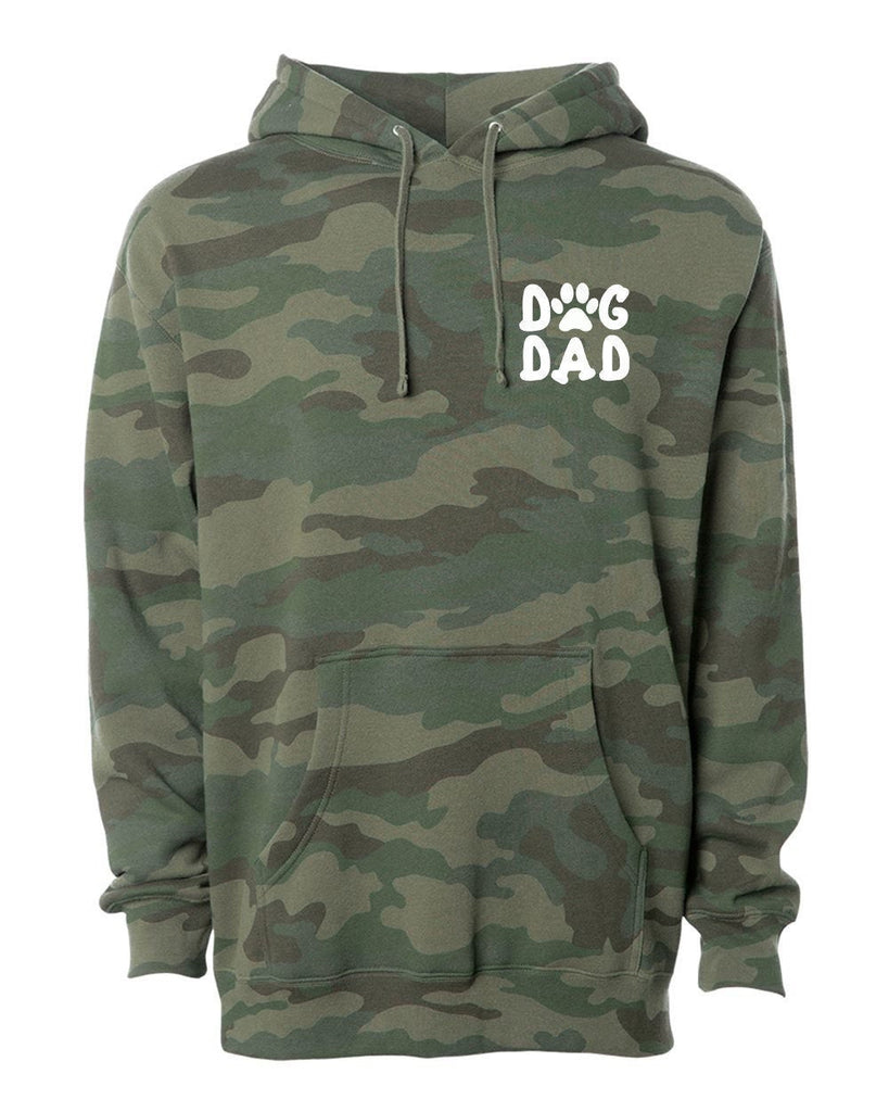 Dog Dad Paw Camo Hooded Pullover Sweatshirt, Dog Lover, Dog Dad Hoodie, Fur Papa Hoodie, Dog Papa Hooded Sweatshirt, Fur Dad- Forest Camo