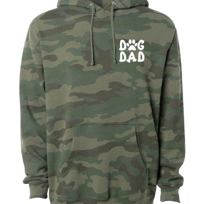 Dog Dad Paw Camo Hooded Pullover Sweatshirt, Dog Lover, Dog Dad Hoodie, Fur Papa Hoodie, Dog Papa Hooded Sweatshirt, Fur Dad- Forest Camo