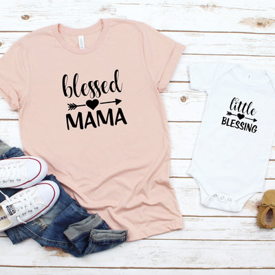 Mother's Day Mommy And Me Outfit, Blessed Mama, Little Blessing And Me Matching Shirts, Gift For Her, Mother's Day Gift, Mommy And Me Outfit
