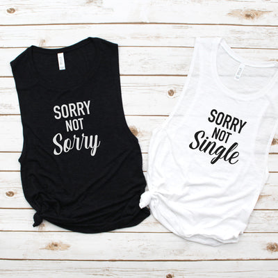 Bachelorette Party Women's Flowy Muscle Tanks, Sorry Not Single, Bachelorette Party, Bridal Shirts, Bridesmaids, Bride Gift, Gift For Bride