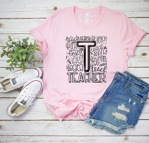 Teacher Shirt, Teacher Typography Shirt, Gift For Teacher, Be Kind, Teacher Gift, School Teacher Shirt, Love To Teach, Teach