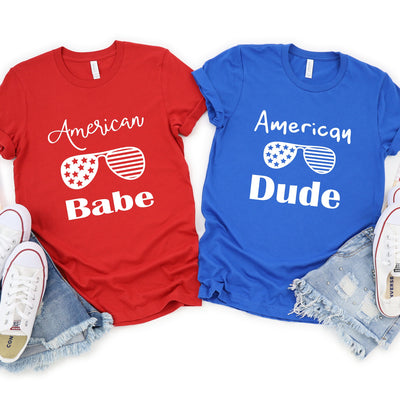 Couples Shirts T-Shirt, American, 4th Of July, Fourth Of July Matching Shirts, His & Hers, Matching Shirts, Wedding Gift, Anniversary