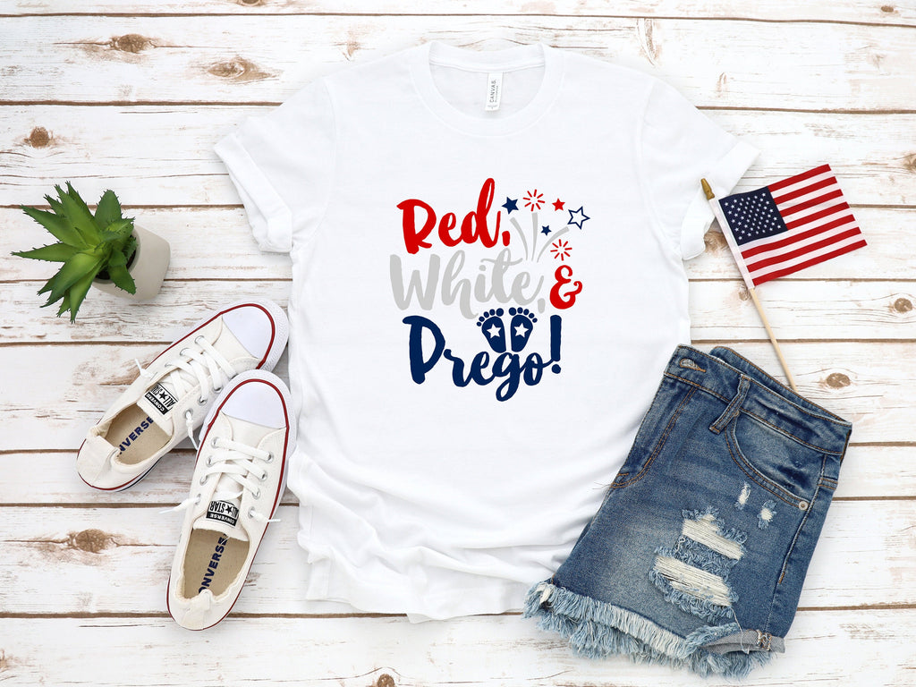 4th Of July Shirt, Red White And Prego, Pregnancy Announcement, Mom To Be, Mom To Be, Baby Shower Gift, Gift For Mom, Baby Announcement