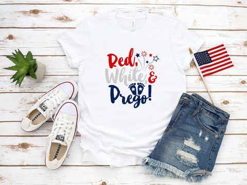 4th Of July Shirt, Red White And Prego, Pregnancy Announcement, Mom To Be, Mom To Be, Baby Shower Gift, Gift For Mom, Baby Announcement