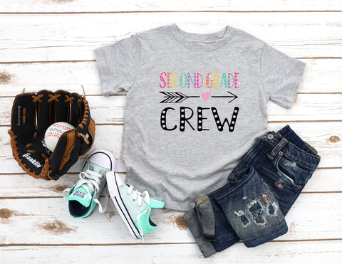 2nd Grade Crew Toddler and Youth T-Shirts, Second Grade Kids Shirt, Toddler Shirt, Youth Shirt, Kids Shirt, Funny Youth Shirt, Kids Clothing