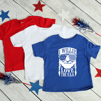 I Willie Love The USA Youth T-shirt, Toddler & Youth Shirt,  4th Of July Shirt, 4th Of July Kids Outfit, Cute Kids Shirts, Patriotic Shirts