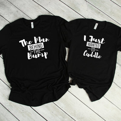 Couples Shirts T-Shirt, Man Behind The Bump, Baby Announcement Shirts, Mom & Dad Matching Shirts, Mom To Be, Dad To Be, Pregnancy Reveal