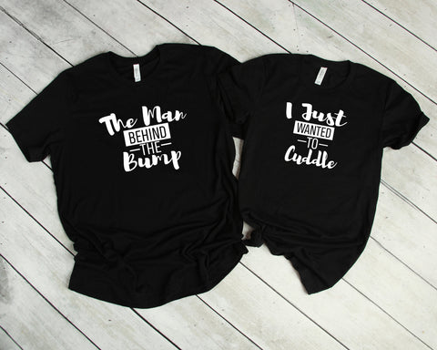 Couples Shirts T-Shirt, Man Behind The Bump, Baby Announcement Shirts, Mom & Dad Matching Shirts, Mom To Be, Dad To Be, Pregnancy Reveal