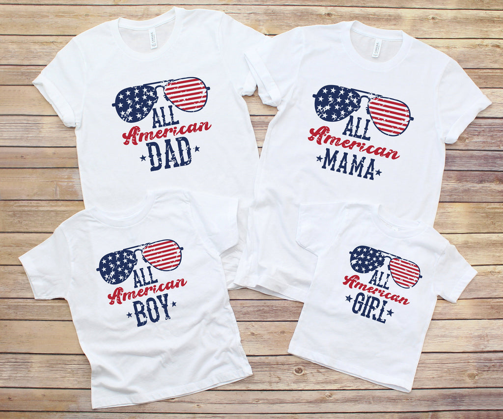 4th Of July American Family Shirts, Mom Dad Baby 4th of July Matching Shirts, Matching Mommy and Me Shirts, Mommy and Me Outfits, America
