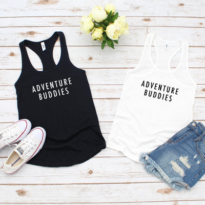 Best friends, Adventure Buddies  women's racerback tanks, Travel Buddies, Bestie Tshirt, bff matching tshirt, besties matching shirt,