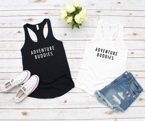Best friends, Adventure Buddies  women's racerback tanks, Travel Buddies, Bestie Tshirt, bff matching tshirt, besties matching shirt,