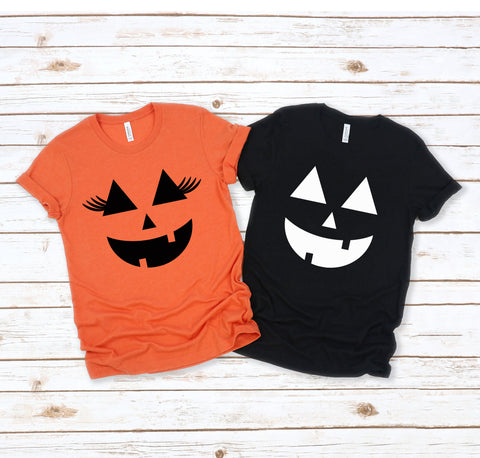 Halloween Couples Shirts T-Shirt, Pumpkin Shirts, His & Hers, Matching Shirts, Wedding Gift, Anniversary, Funny Halloween Shirts