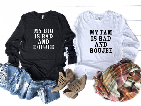 Big Little Long Sleeve College Sorority, My Big Bad My Little Savage sorority reveal shirts, Greek shirt, Little sis, Big Sis, Big Little