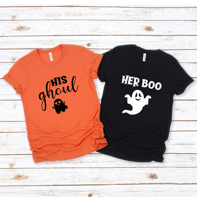 Halloween Couples Shirts T-Shirt, His Ghoul, Her Boo, His & Hers, Matching Shirts, Couple Shirts, Best Friend Shirts, Funny Halloween Shirt